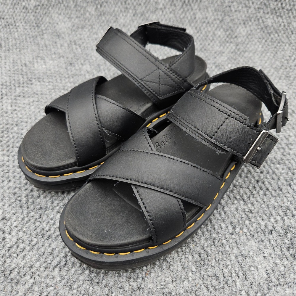 Dr. Doc Martens Womens 6 Black Sandals Voss II Platform Strappy Goth Punk Grunge